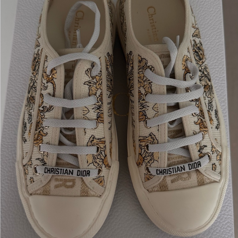 Christian Dior Cream and Tan Sneakers